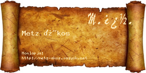 Metz Ákos névjegykártya